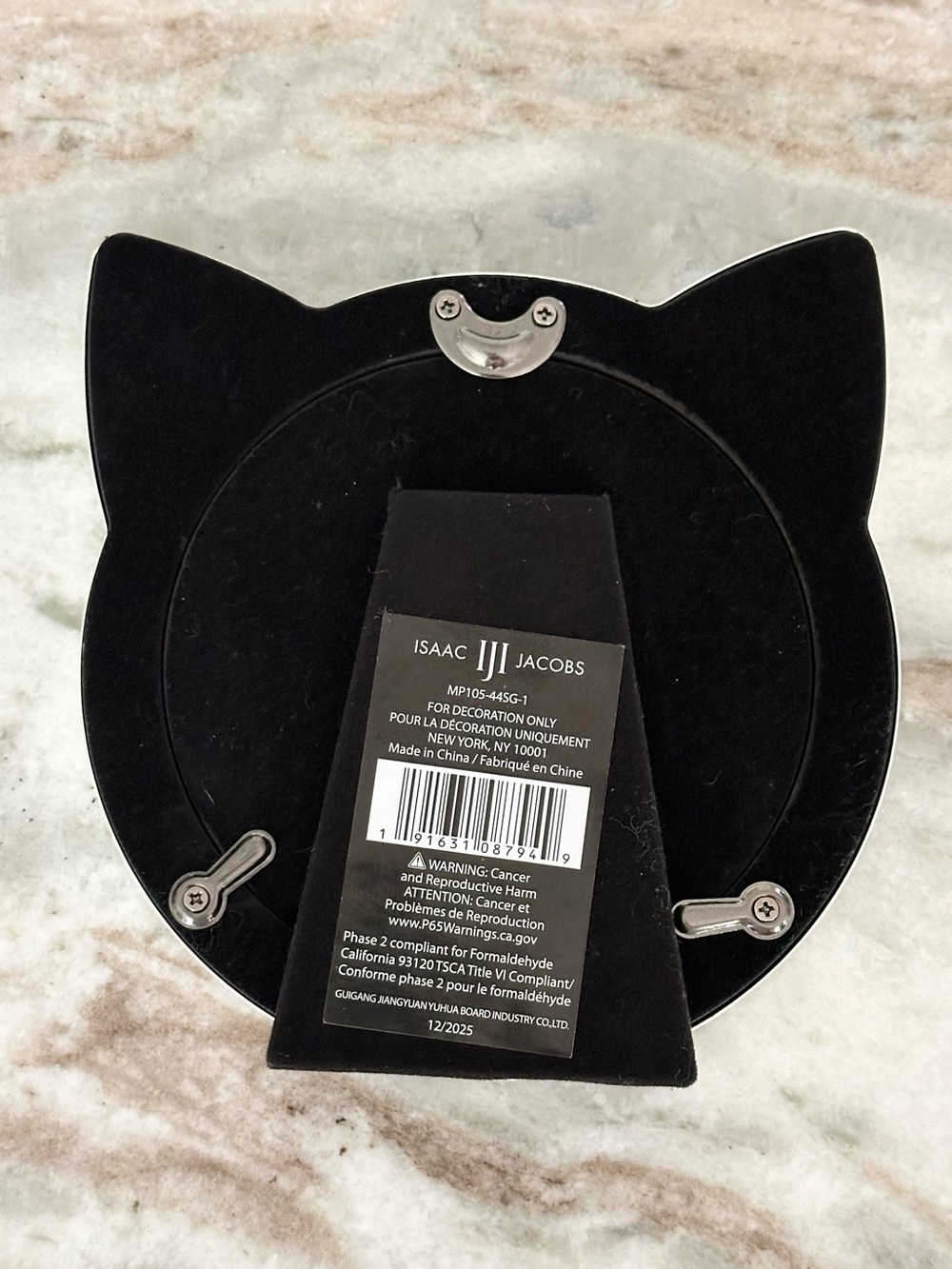 4x4 Round Kitty Cat Picture Frame - Grey & Silver - Picture 11 of 12